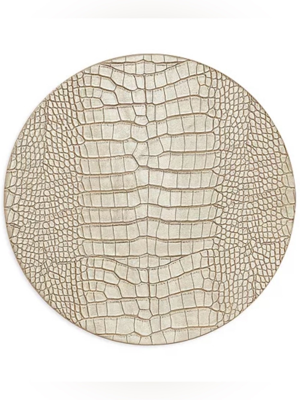 Kim Seybert Round Crocodile-Embossed Placemat in Ivory